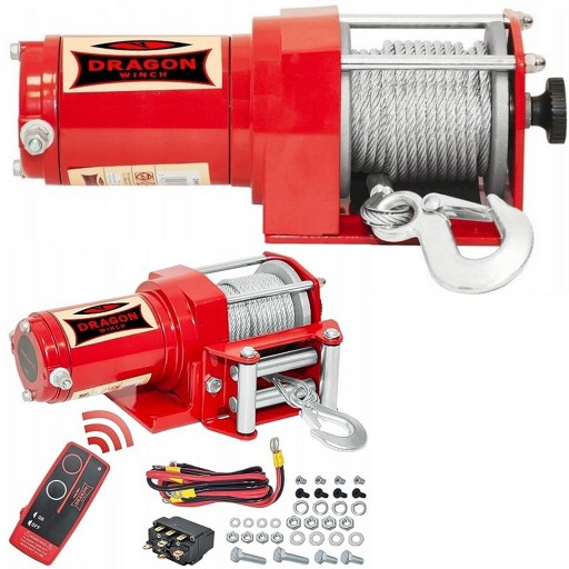 ПРЕМИУМ ЭЛЕКТРИЧЕСКАЯ лебедка Dragon Winch 2500ST 1133кг ДИСТАНЦИОННАЯ 0.9КМ 12В