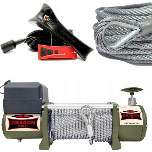 Електрична лебідка PREMIUM 12V 6350kg 14000LB 7.8KM DRAGON WINCH