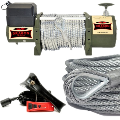 Електрична лебідка PREMIUM 12V 7257kg 16000LB 7.8KM Steel DRAGON WINCH