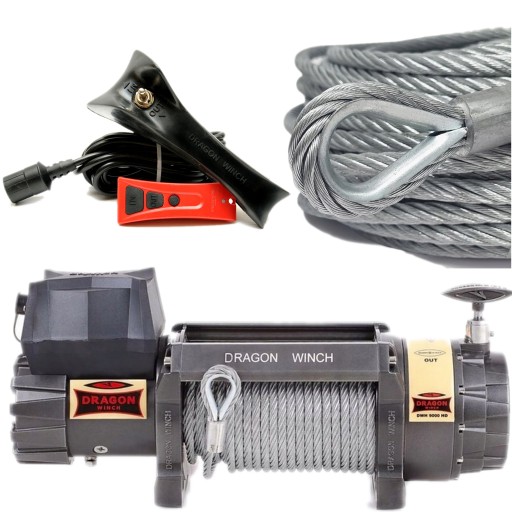 Електрична лебідка PREMIUM 4082g 12V 9000lbs Dragon Winch WIRE ROPE