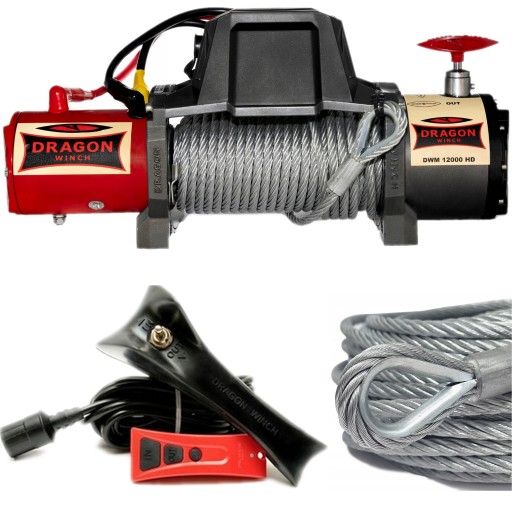 PREMIUM Електрична лебідка 12000lbs 24V Синтетичний трос HAK 5443кг