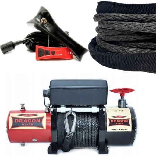 ПРЕМИУМ Электрическая лебедка 4536 кг 10 000 фунтов 6,8 км 12 В Синтетическая ВЕРЕВКА