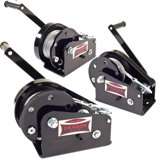 ПРЕМІУМ Ручна лебідка 1200 кг 2600 фунтів 17 м сталевий трос DRAGON WINCH