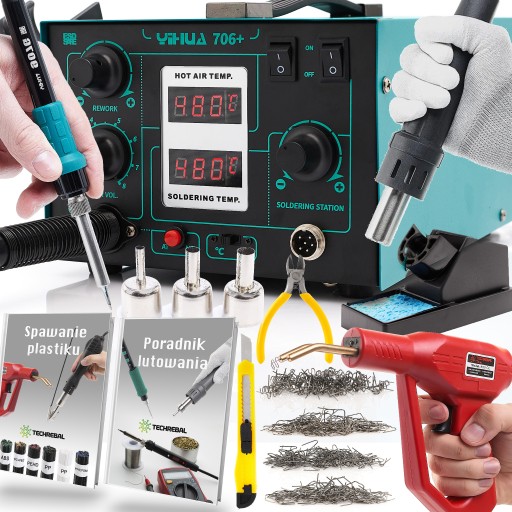 ПРОФЕСІЙНИЙ АПАРАТ ДЛЯ ЗВАРЮВАННЯ ПЛАСТИКУ YIHUA 706+ ПЛАСТИКОВИЙ СТЕПЛЕР + 200 СКОБ