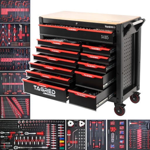 ПРОФЕССИОНАЛЬНЫЙ ШКАФ ДЛЯ МАСТЕРСКОЙ JUMBO ИНСТРУМЕНТАЛЬНАЯ ТЕЛЕЖКА С 12 ЯЩИКАМИ 479-EL.