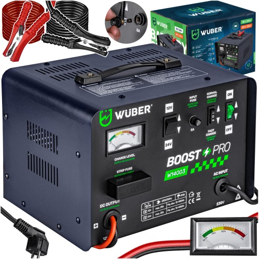 АККУМУЛЯТОРНЫЙ ВЫПРЯМИТЕЛЬ 29А АВТОМОБИЛЬНЫЙ 12-400АЧ ДЛЯ ЗАРЯДКИ 12В24В WUBER