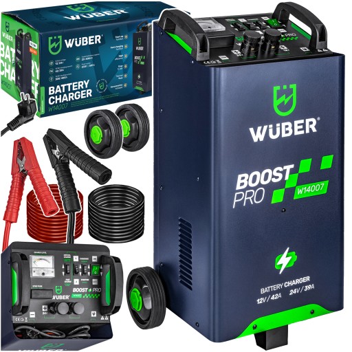 АККУМУЛЯТОРНЫЙ ВЫПРЯМИТЕЛЬ 42А СО СТАРТЕРОМ 400А АВТОМОБИЛЬНЫЙ 12В/24В WUBER