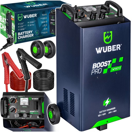 АККУМУЛЯТОРНЫЙ ВЫПРЯМИТЕЛЬ 63А СО СТАРТЕРОМ 850А АВТОМОБИЛЬНЫЙ 12В/24В WUBER
