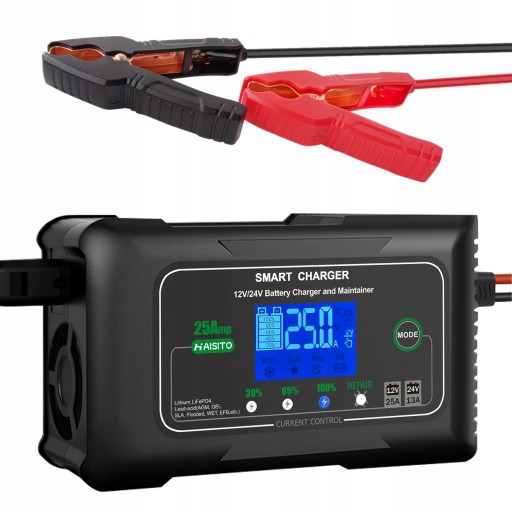 ВЫПРЯМИТЕЛЬ АККУМУЛЯТОРА АВТОМАТИЧЕСКОЕ УМНОЕ ЗАРЯДНОЕ УСТРОЙСТВО 12В 25А / 24В 13А