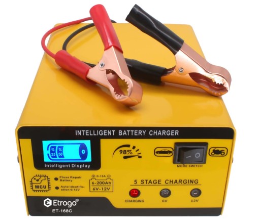 ВИПРЯМНЮВАЧ АВТОМОБІЛЬНИЙ ЗАРЯДНИЙ ПРИСТРІЙ ETROGO ET-168C 6V-12V 6-200AH