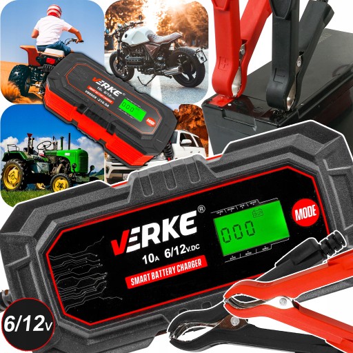 МІКРОПРОЦЕСОРНИЙ ВИПРЯМНЮВАЧ ЗАРЯДНИЙ ПРИСТРІЙ АКУМ. GEL AGM LCD 6V 12V 10A