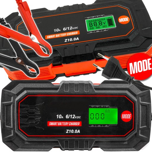 МІКРОПРОЦЕСОРНИЙ ВИПРЯМНЮВАЧ ЗАРЯДНИЙ ПРИСТРІЙ АКУМ. GEL AGM LCD 6V 12V 10A