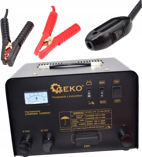 ВИПРЯМЛЯЧ З ПУСКОМ 12/24V 200A GEKO ПУЛЬТ