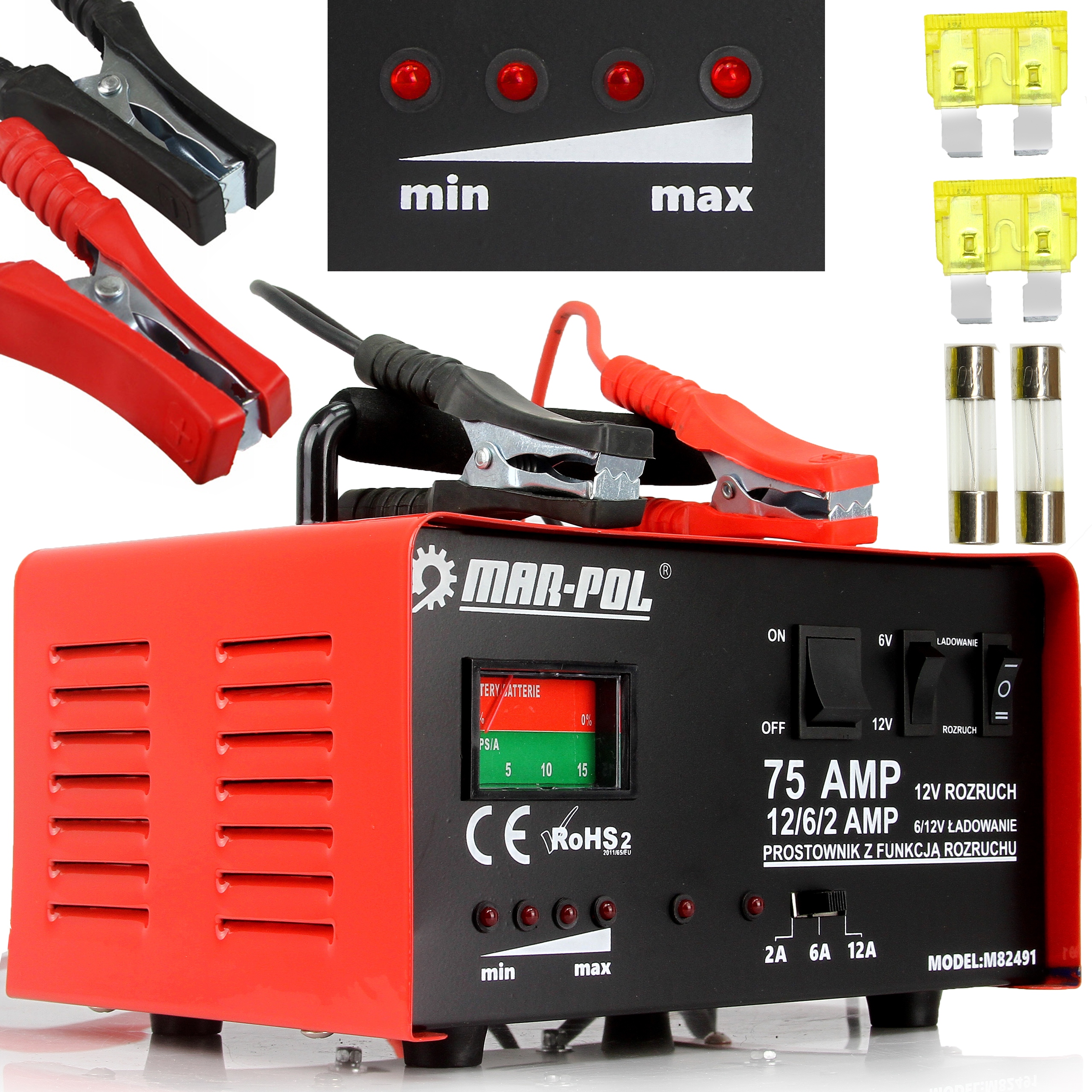 75A 6V 12V ПУСКОВОЙ ВЫПРЯМИТЕЛЬ ДЛЯ КЛЕММ