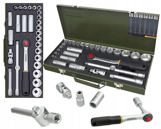 PROXXON НАБІР ДЛЯ МЕХАНІКИ 8 – 34 ММ 29 ЧАСТИН, ГНІЗДО ДЛЯ ТРАСЧАТКИ PR23000