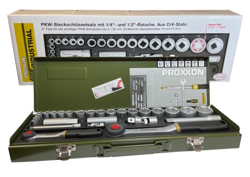 НАБОР ТОРЦЕВЫХ КЛЮЧЕЙ PROXXON, 27 ЭЛЕМЕНТОВ + МЕТАЛЛИЧЕСКИЙ КОРПУС PR23020