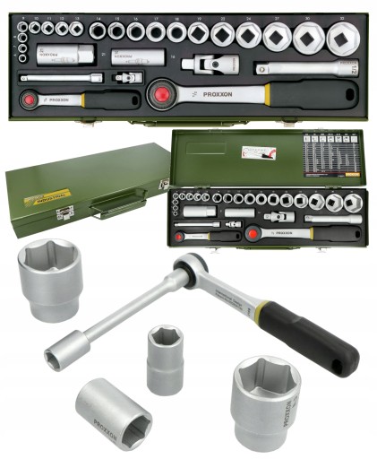PROXXON НАБІР ГАЙКОВИХ КЛЮЧІВ ТРАЩІТКА 1/2 І 1/4 ДЮЙМА 27 ДЕТАЛЕЙ PR23020
