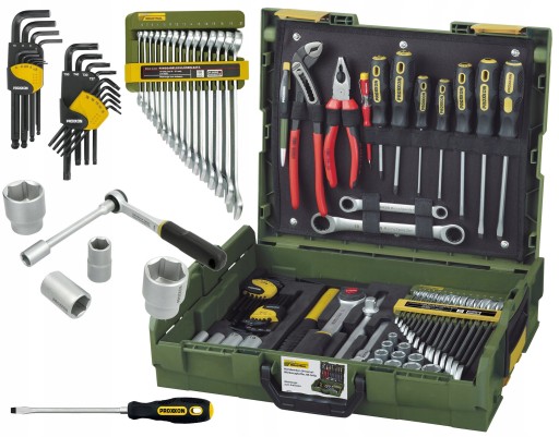 PROXXON НАБІР ГАЙКОВИХ КЛЮЧІВ Р-О КЛЮЧІ ГНІЗДОВІ ТРІСКАВКИ 1/2 1/4 86 ШТ. PR23660