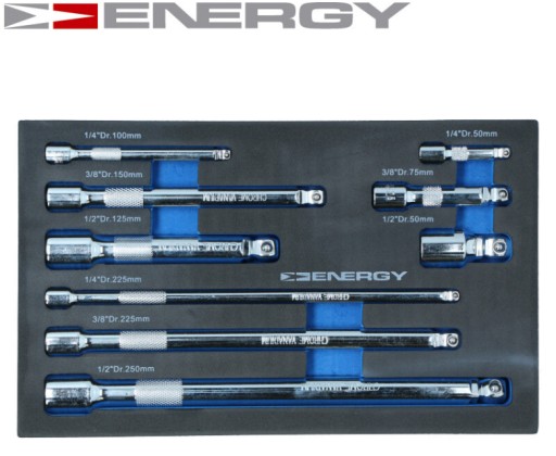 Подовжувачі 9 шт. 1/4 3/8 1/2 з'єднані NE00857