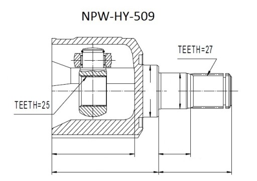 NPW-HY-509 - ВНУТРЕННИЙ ШРУС HYUNDAI SONATA EF 2.5 2.7 98-