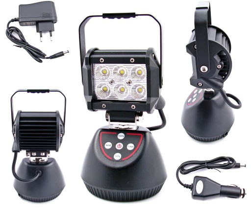 Портативный 6 светодиодный галогенный рабочий светильник 18W AKU Li