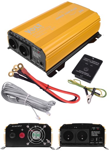 ПЕРЕТВОРЮВАЧ 24V/230V 1000W/1500W ВОЛЬТ ПОЛЬЩА ПОВНИЙ СИНУС ДЛЯ ФОТОЕЛЕКТРИКИ