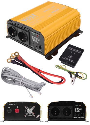 ПРЕОБРАЗОВАТЕЛЬ ДЛЯ ГРУЗОВИКА ПОЛНЫЙ СИНУС ВОЛЬТ ПОЛЬША 24 В 600 Вт 1200 Вт + USB + ПУЛЬТ ДИСТАНЦИОННОГО УПРАВЛЕНИЯ