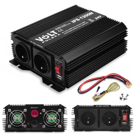 ПЕРЕТВОРЮВАЧ НАПРУГИ 24V 230V 800/1200W USB VOLT