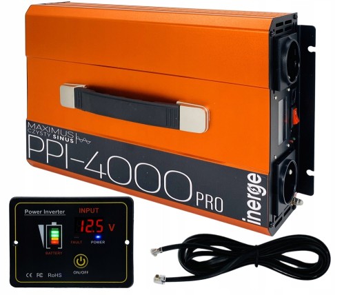 ПЕРЕТВОРЮВАЧ НАПРУГИ MAXIMUS PRO 12V 230V 4000VA 2000W PURE SINUS REMOTE