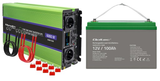 ПЕРЕТВОРЮВАЧ НАПРУГИ QOLTEC 12В-230В З ФУНКЦІЄЮ ДБЖ 3000/6000Вт SINUS 100AH