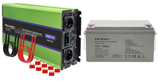 ПЕРЕТВОРЮВАЧ НАПРУГИ QOLTEC 12В-230В З ДБЖ 3000/6000Вт SINUS 150AH