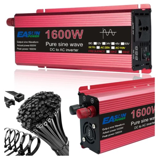 АВТОМОБИЛЬНЫЙ ПРЕОБРАЗОВАТЕЛЬ НАПРЯЖЕНИЯ 12 В - 230 В, 1600 Вт, ЧИСТЫЙ СИНУС