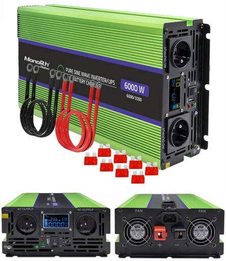 ПЕРЕТВОРЮВАЧ НАПРУГИ З ВИПРЯМЛЮВАЧОМ І ФУНКЦІЄЮ SINUS UPS 12V 3000W/6000W