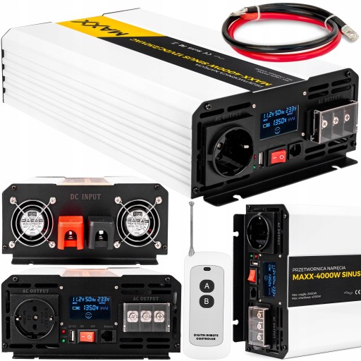 ПРЕОБРАЗОВАТЕЛЬ ТОК-НАПРЯЖЕНИЕ PURE SINUS 12 В 230 В MAXX 2000/4000 Вт ДИСТАНЦИОННЫЙ С ЖК-дисплеем