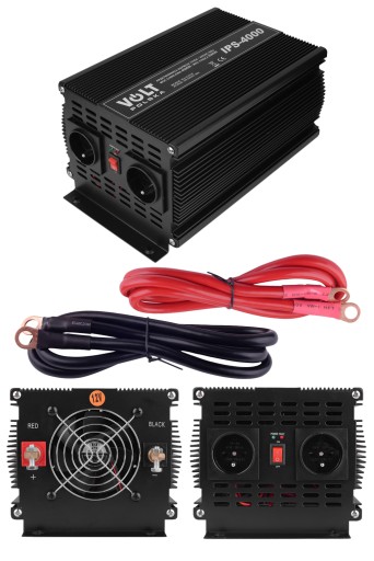 ІНВЕРТОР 12V 230V 2000 / 4000W ВОЛЬТ ПОЛЬСЬКИЙ КАБЕЛІ