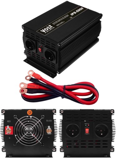 ИНВЕРТОР 12V 230V 2500 / 5000W VOLT ПОЛЬСКИЙ КАБЕЛИ