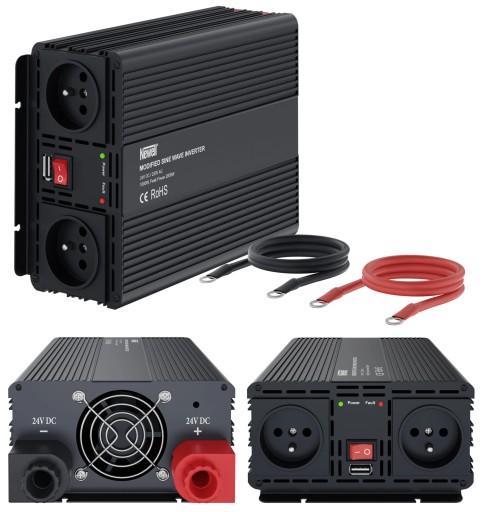 АВТОМОБІЛЬНИЙ КОНВЕРТЕР АКУМУЛЯТОРА 24V 230V 1000W 2000W NEWELL USB КАБЕЛІ