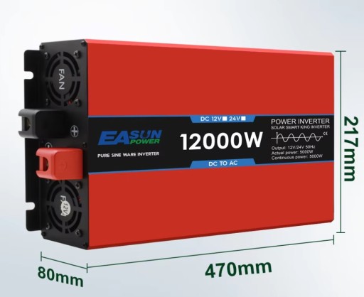 АВТОМОБИЛЬНЫЙ ПРЕОБРАЗОВАТЕЛЬ НАПРЯЖЕНИЯ 24В в 220В 12000ВТ ЧИСТЫЙ СИНУС