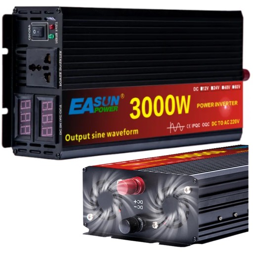 АВТОМОБИЛЬНЫЙ ПРЕОБРАЗОВАТЕЛЬ НАПРЯЖЕНИЯ 24 В - 230 В, 3000 Вт, ЧИСТЫЙ СИНУС