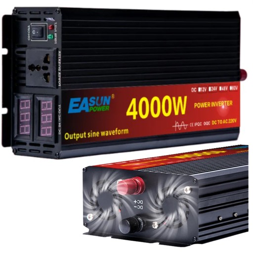 АВТОМОБИЛЬНЫЙ ПРЕОБРАЗОВАТЕЛЬ НАПРЯЖЕНИЯ 24 В - 230 В, 4000 Вт, ЧИСТЫЙ СИНУС