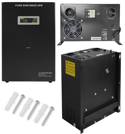 ІНВЕРТОР UPS SINUS UPS 800W UPS PUMP FURNACE AGM 12V 55AH