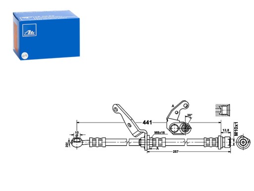 24.5287-0441.3 - ТОРМОЗНОЙ ШЛАНГ ГИБКИЙ ЗАДНИЙ L / P HONDA CR-V И 2.0 10.95-02.02 ATE