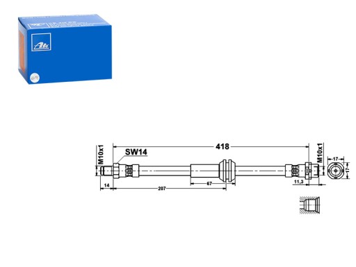 83.7751-0417.3 - Тормозной шланг гибкий задний l / P MINI R56 R57 R58 R59 CLUBMAN R55
