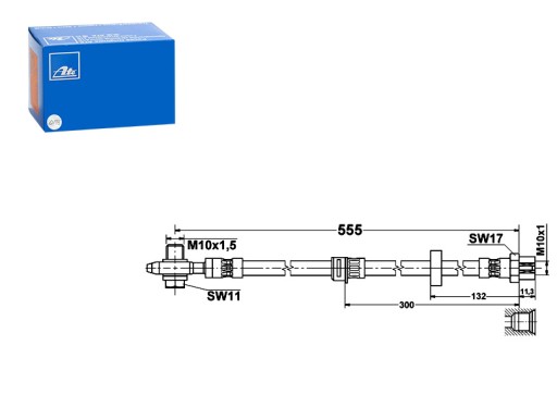 83.7847-0556.3 - ГАЛЬМІВНА ЛІНІЯ ПЕРЕДНЯ L / P ДОВЖИНА 555 ММ M10X1. 5 SEAT ALHAMBRA VW SHARAN