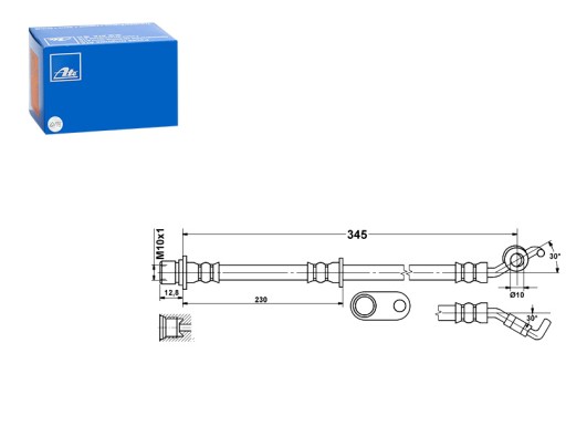 24.5265-0348.3 - ГАЛЬМІВНИЙ ШЛАНГ ЗАДНІЙ L ДОВЖИНА 345 ММ ДІАМЕТР 10 ММ M10X1 M10X1 TOYOTA AURIS