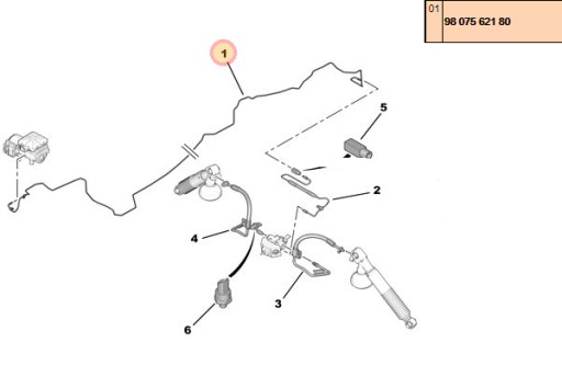 9807562180 - ГИДРАВЛИЧЕСКИЙ ШЛАНГ CITROEN C5 9807562180 OE