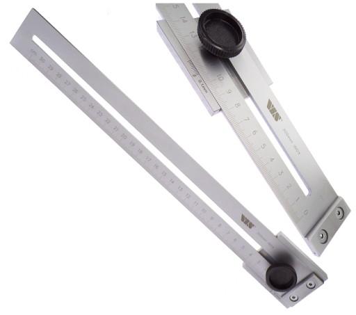 ЧЕРТЕЖ МЕРНОЙ ПОЛОСКИ ПРИВОДНОЙ СУППОРТ 300 мм 0,1 мм VIS INOX