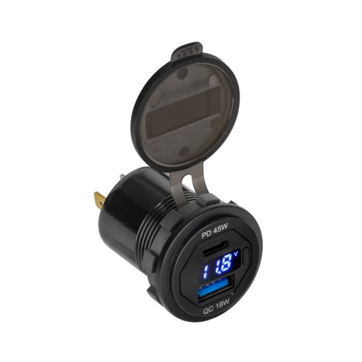 PY-CHR0007 автомобильное зарядное устройство USB + USB Type-C с функцией быстрой зарядки,