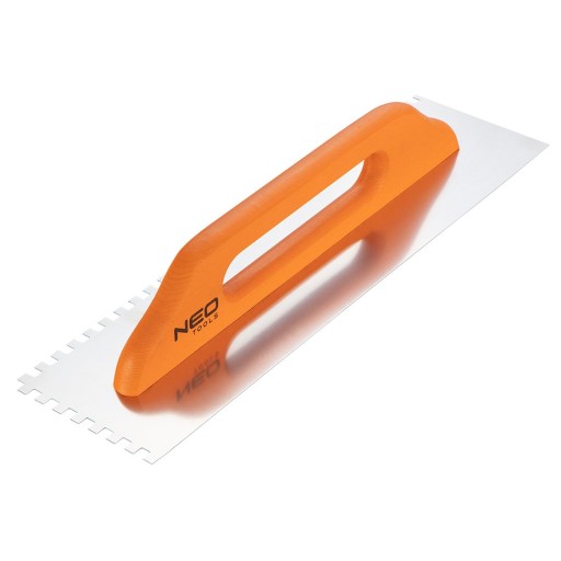 Мастерок с зубцами, 480 х 128 мм, зуб 8 х 8 х 8 мм, деревянная ручка.