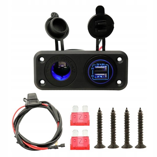 Панель подвійного зарядного пристрою 4.8 A вихід 12